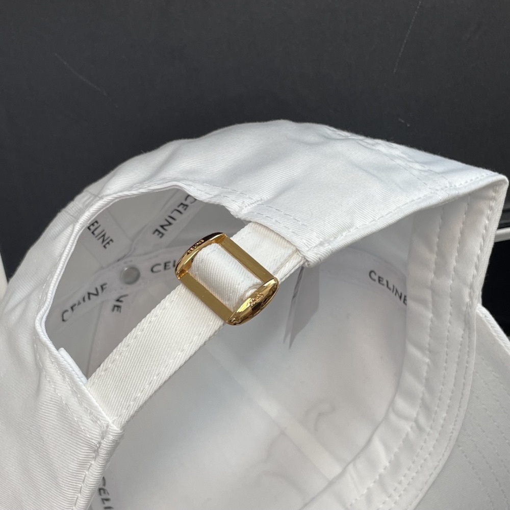 Celine Triomphe Baseball Cap Hat White M- Free Gift With Purchase - Picture 6 of 7